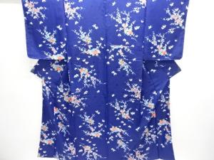 蝶に菊・梅模様小紋着物